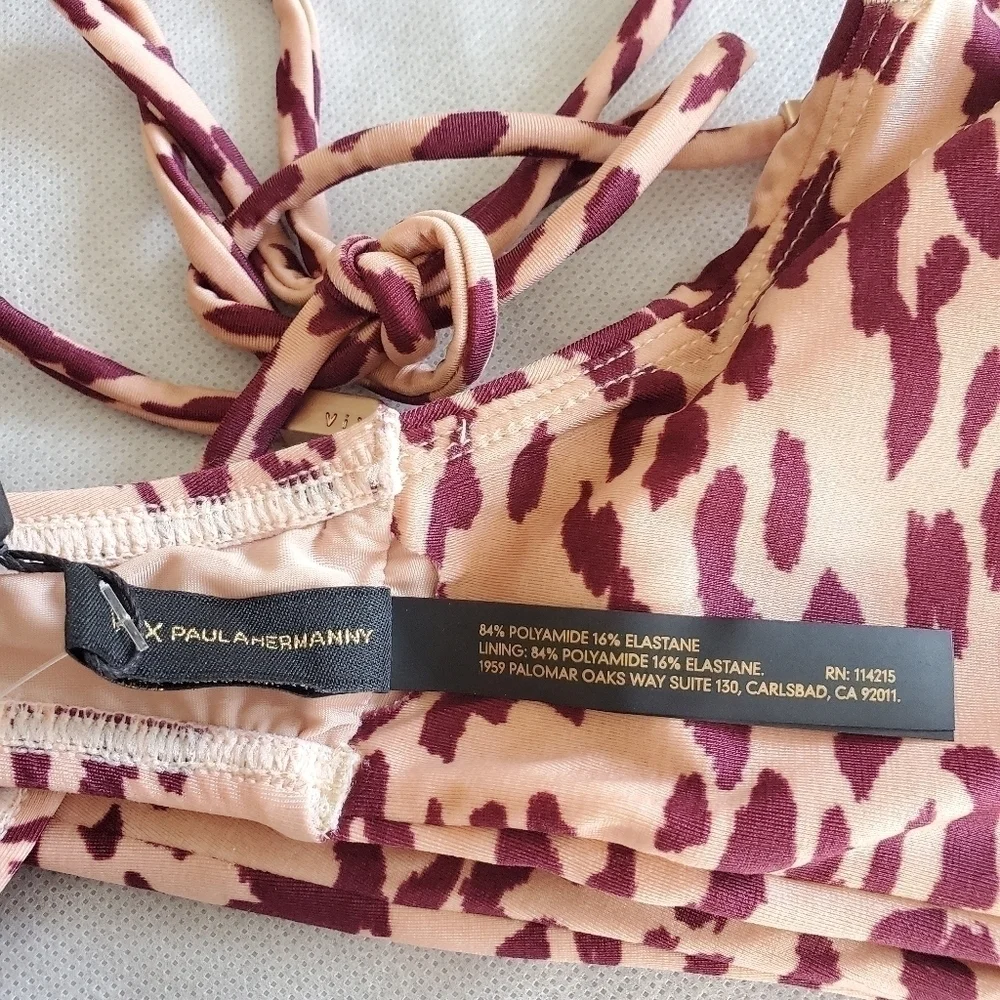 ViX Swimwear Bali Middle Loop Burgundy Bikini Top NWT Small